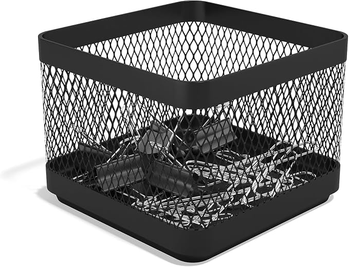 TRU RED Small Stackable Wire Mesh Accessory Holder, Matte Black, 3‑Pack – Desktop Organizer for Office Supplies - Image 4
