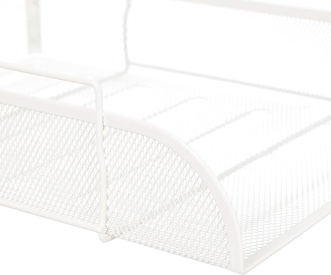 2 x Stackable Document Trays DIN A4 Grid Design Letter Tray Office Metal 25 x 34 cm White - Image 7