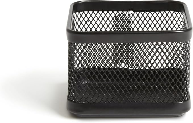 TRU RED Small Stackable Wire Mesh Accessory Holder, Matte Black – Desktop Organizer for Office Supplies - Image 2