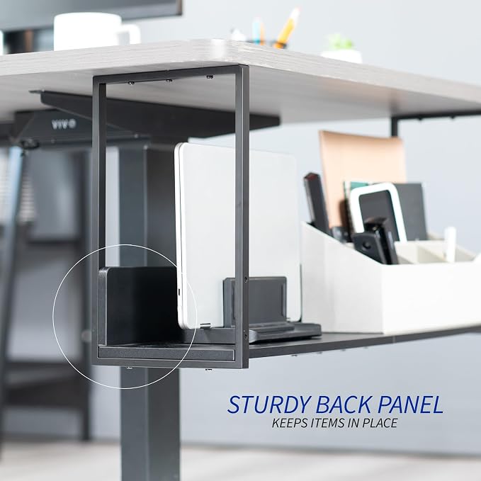 VIVO Under Desk 30 x 7 inch Storage Shelf, Office Accessory Holder for Supplies, Gaming Devices, and More, Workstation Organizer, Black, DESK-SHELF30-UB - Image 8