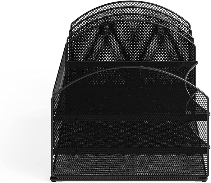 Safco 3213BLKD Onyx Steel Desk Organizer 3 Horizontal, 3 Upright Sections, Perfect for Destkop Ogranization in the Home, Office or Classroom, Black - Image 3