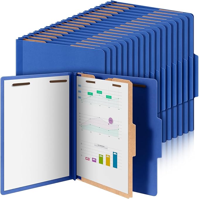 72 Pcs Skyygemm Classification Folder Letter Size, 1 Divider,Dark Blue | Back to School Supplies, File Organizer with Fastener, Expanding File Organizer Bulk for Office Employee, Staff, Teacher by Skyygemm