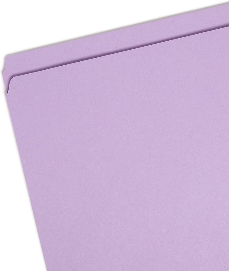 Smead File Folder, Reinforced Straight-Cut Tab, Letter Size, Lavender, 100 per Box (12410) - Image 3