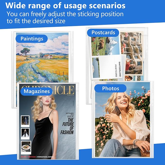 100 Pcs Magazine & Comic Book Protector Sleeves with 100 Backing Boards - Full Archival Set, Acid-Free Plastic Sleeves & Hard Boards for Collectors (28x36cm) - Image 6