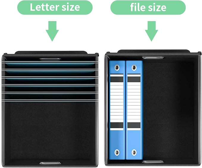 File Organizer Box with Lids, Collapsible File Folder Organizer | File Box with Plastic Slides for Document, Filing Bin for Letter Size Hanging File Folders (1 Pack, Light Green) - Image 3