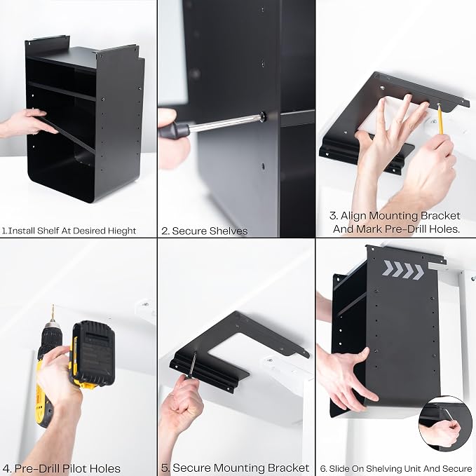 VIVO Under Desk Storage Cabinet, High Capacity Shelving Unit with Height Adjustable Shelves, Holds 44 lbs, Black, DESK-SC01 - Image 9