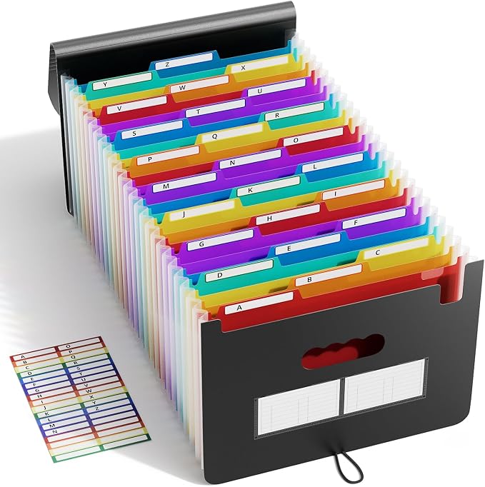 ABC life 26-Pocket Expanding File Folder, File Organizer with 1/3 Cut Tabs | Large Capacity for Letter/A4 Size, for Tax, Bills, and Receipts, School, Home, Office organization, Hospital by ABClife