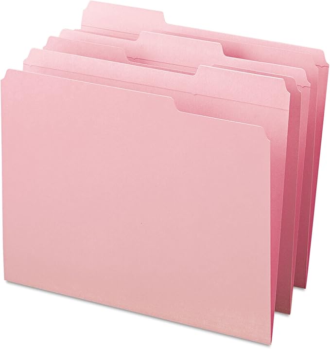 Smead File Folder, Reinforced 1/3-Cut Tab, Letter Size, Pink, 100 per Box (12634) - Image 5