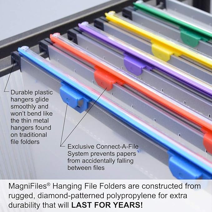 Ultimate Office MagniFile V-Bottom Hanging File Folders, Set of 5 Frost | 11" Magnified Lens DOUBLES The Size of File Titles to FIND FILES FAST and Allows for Longer File Descriptions. Letter Size - Image 4