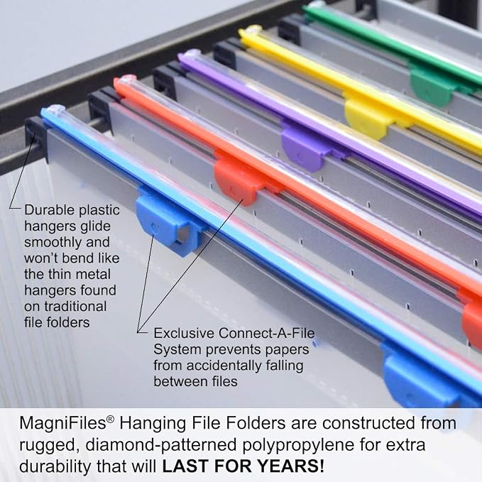 Ultimate Office MagniFile V-Bottom Hanging File Folders, Set of 10 Frost | 11" Magnified Lens DOUBLES The Size of File Titles to FIND FILES FAST and Allows for Longer File Descriptions. Letter Size - Image 4