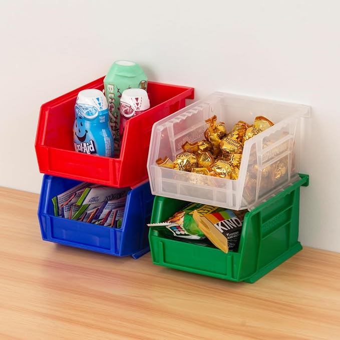 Akro-Mils 30210 AkroBins Plastic Storage Bins, 5"x4"x3", Blue, 24-Pack | Space-Saving Stackable Bins for Garage, Pantry, Craft Organization - Image 2