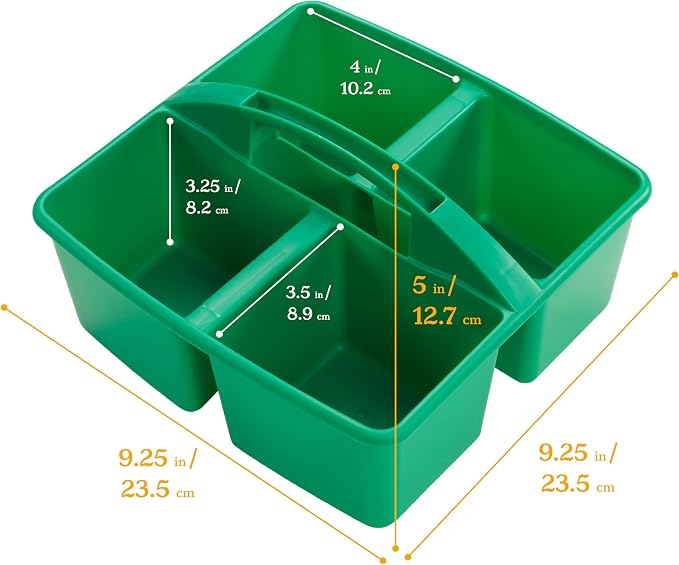 ECR4Kids 4-Compartment Medium Plastic Caddy, Multipurpose Organization, Primary, 6-Pack - Image 2