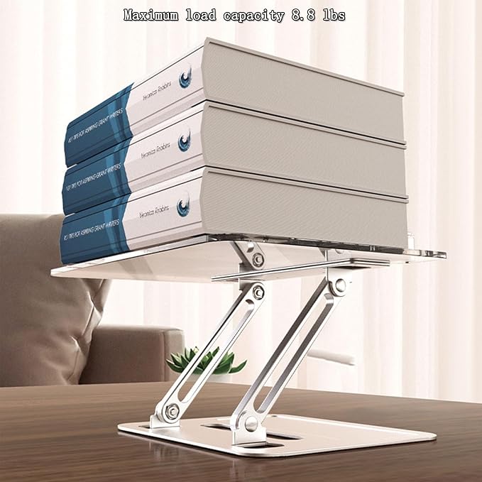Adjustable Desktop Book Stand, Aluminum Reading Document Holder with Foldable Base, Book Holder, Foldable Desktop Riser for Laptop, Recipe, Textbook (Rose) - Image 5
