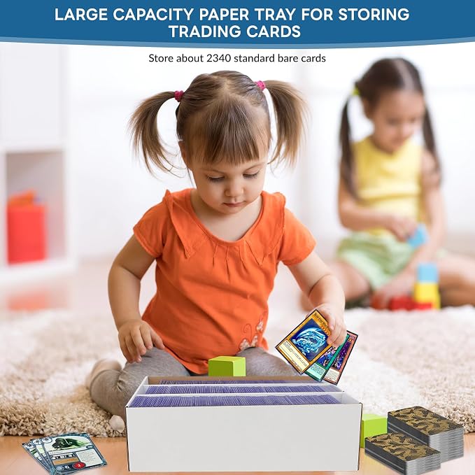 4 Pack Trading Card Storage Box, 2340 Count Card Storage Box White Sports Cards Storage Box Card Organizer Box Trading Card Box for Storing Protecting and Organizing Soccer Basketball Game Cards - Image 6