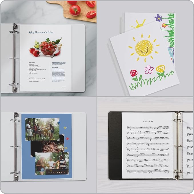 Oxford Sheet Protectors, Clear Finish, Page Protectors for 3 Ring Binder,Top Load, Letter Size Plastic Sleeves, Reinforced 3 Hole Punch for Binders, 100 per Box (33267) - Image 7