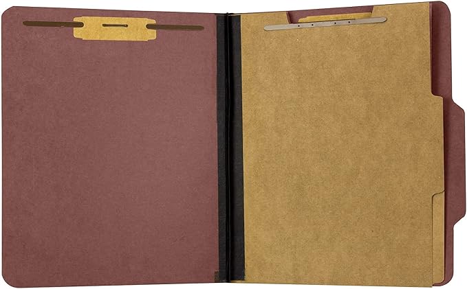 The File King Letter Size Carnelia Red File Folders with Prongs, 10 Pack, 8.5 x 11 by TheFileKing