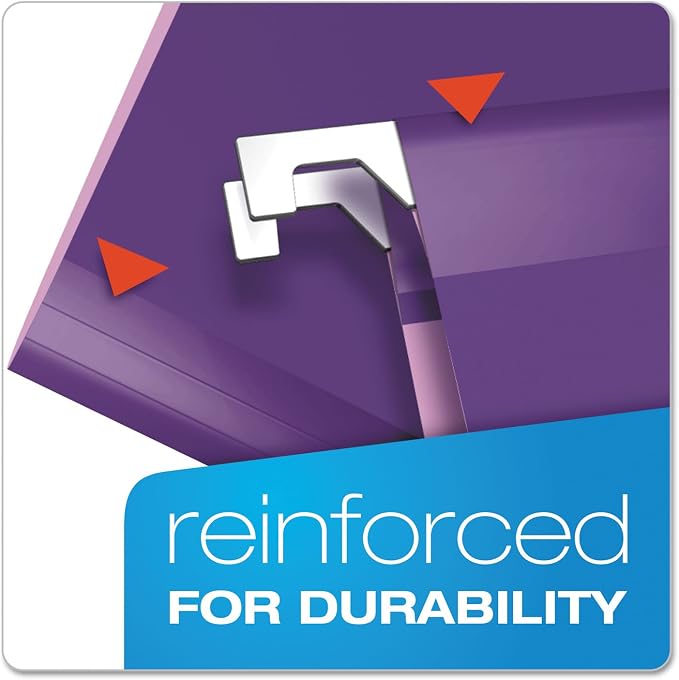 Pendaflex Products - Pendaflex - Reinforced Hanging Folders, Kraft, Letter, Pastel Colors, 25/Box - Sold As 1 Box - Categorize subjects by color. - Lighter interior color helps prevent misfiles. - Critical wear points are polylaminate reinforced. - Now... - Image 2