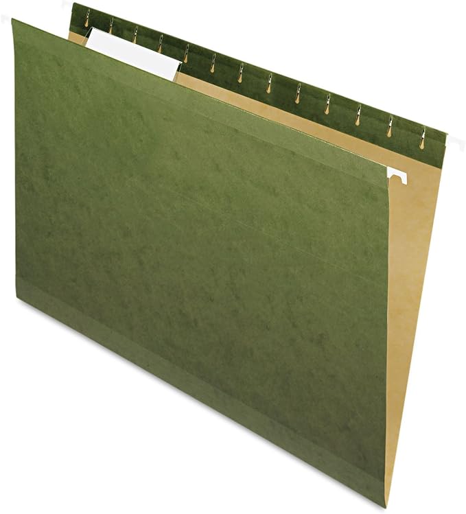 Pendaflex® Premium Reinforced Hanging Folders, 1/3 Cut, Legal Size, Standard Green, Pack Of 25 by Pendaflex