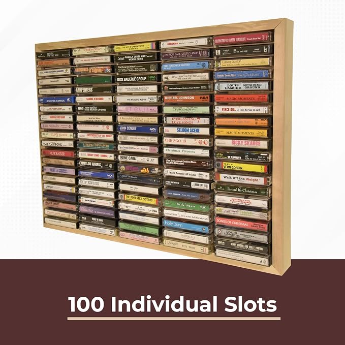 Kingdom LW100 5 x 20 Unfinished Wood Cassette Rack, 100 Capacity - Image 5