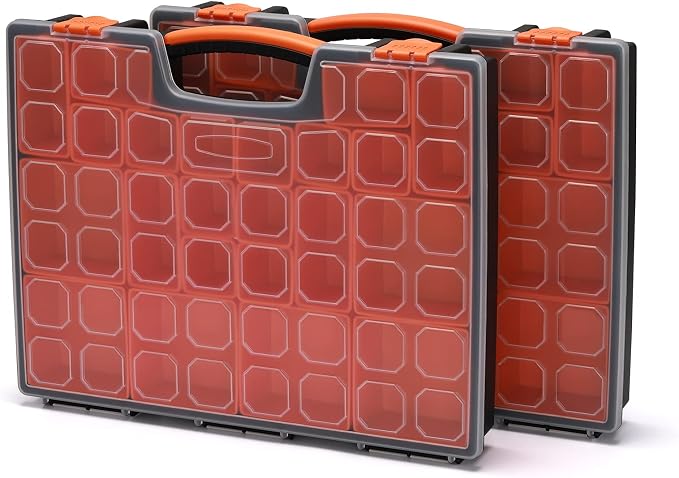 EMENTOL 2PCS Multi-Purpose Portable Organizer Box Set with 44-Removable Compartments, 2 Pieces Professional Boxes with Dimension 16.2"L*13"W*2.3"H - Image 8