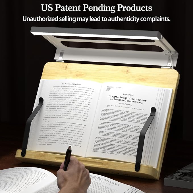 Boyanda Book Stand for Reading – Adjustable & Foldable Book Holder with High CRI 90+ No-Flicker, Eye-Caring LED Light | Anti-Blue Light & Anti-Glare | Hands-Free for Textbooks, Bibles, and Study - Image 2