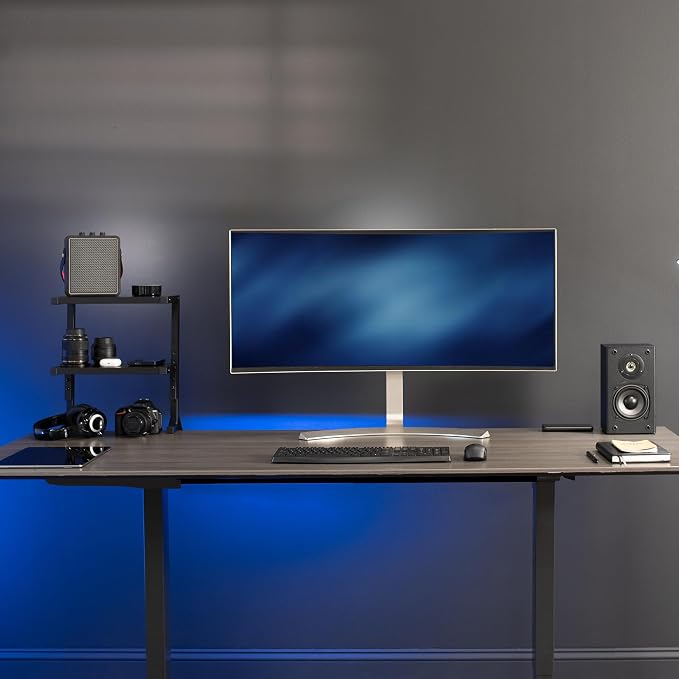 VIVO Clamp-on 13 inch Above or Below Desk 2-Tier Shelving Unit for Table Accessories, Gaming Devices, and More, Storage Tray, Desktop Organizer, Black, STAND-SHELF2C | Above or Below Desk, 2 Level Shelving Unit for Table Accessories, Gaming Devices, an... - Image 7