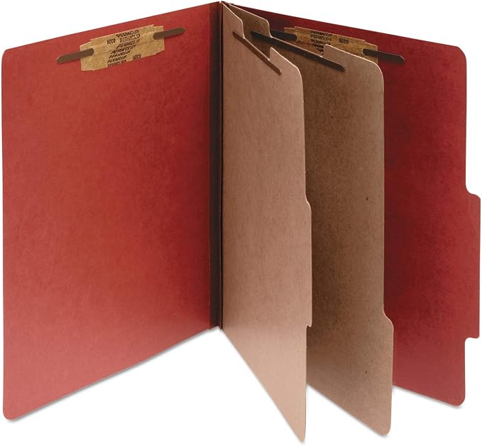 Acco ACC16044 Pressboard 25-Point Classification Folders, Lgl, 4-Section by ACCO+Brands