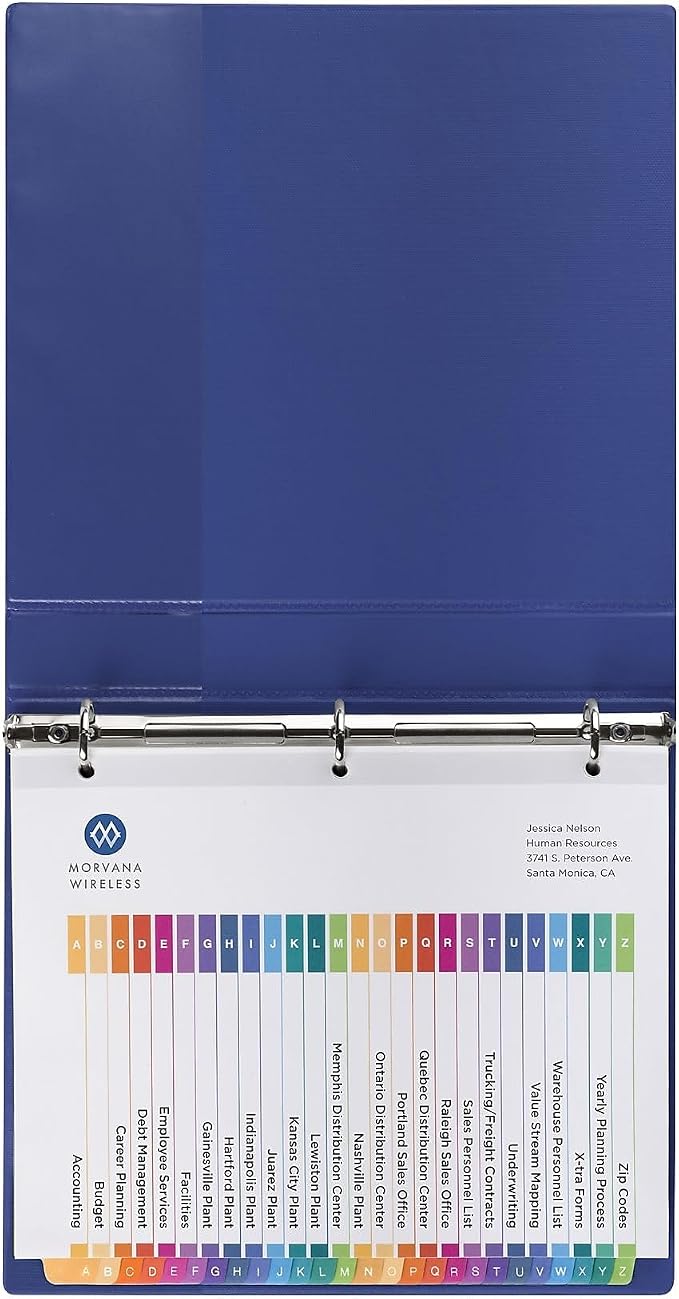 Avery A-Z Dividers for 3 Ring Binders, 26 Tabs per Set, Customizable Table of Contents, Multicolor Tabs, Great for Organizing Reports, Projects, and More (6 Sets of 11832) - Image 4