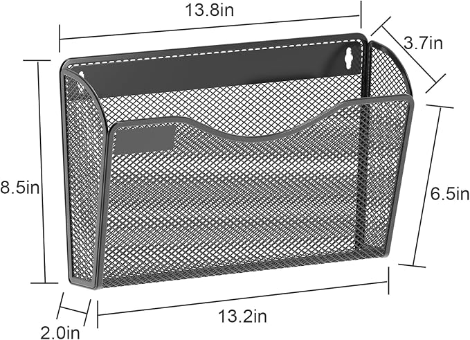 samstar 6 Pack Mesh Wall Mounted File Holder Metal Wall File Pocket Mail Organizer for Office/Home(with Label Panel) - Image 4