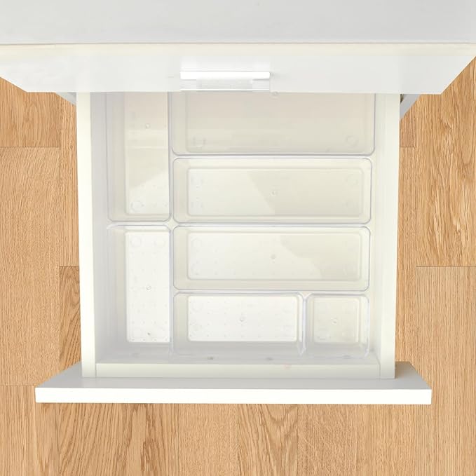 Manalete Drawer Organizers Set of 15, 4 Sizes Clear Plastic Drawer Organizers and Storage Bins for Kitchen, Bathroom, Office, Dresser Desk Drawer Organizer Tray for Jewelry, Makeup, Junk, Gadgets - Image 6