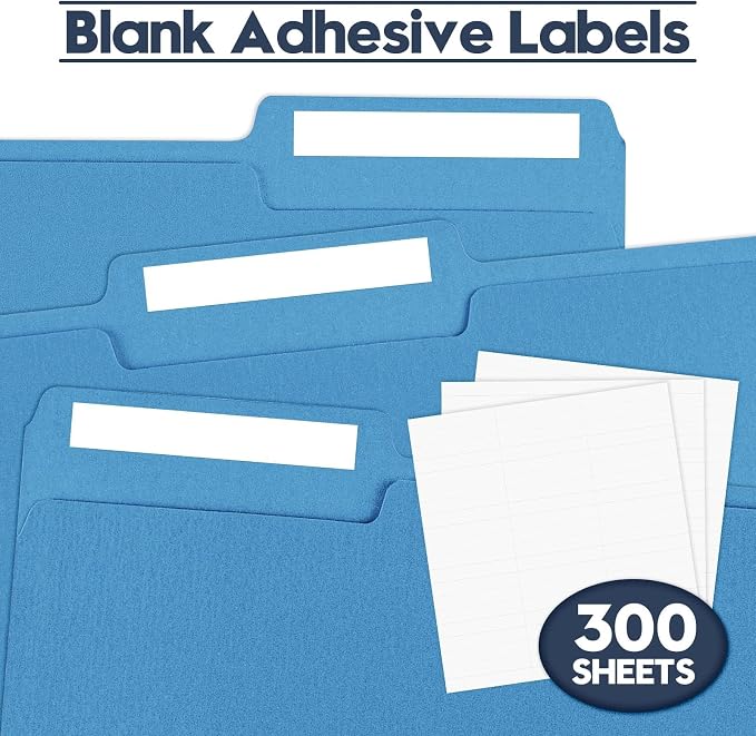 Colored File Folders,150 Pack Bulk, Letter Size 8.5" x 11",1/3 Cut Tab Durable Paper Folders with Blank Labels for Office Business School Home Use,Navy Blue - Image 5