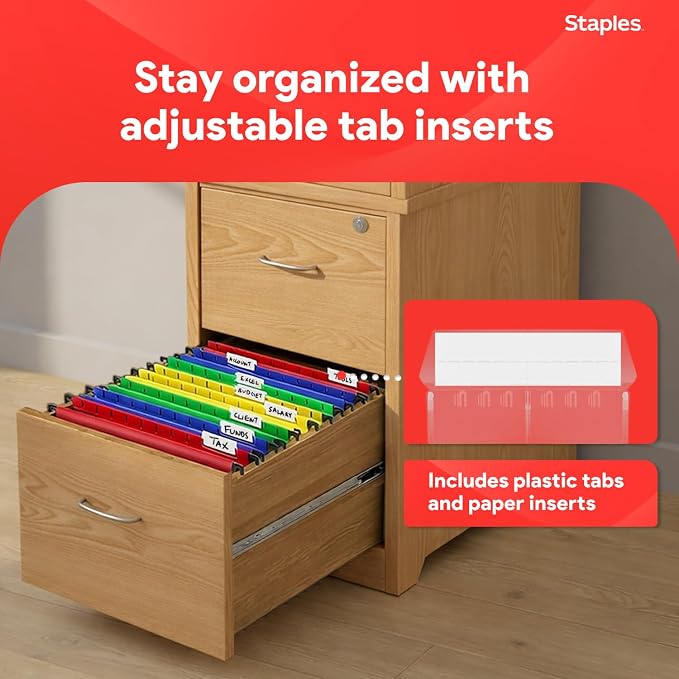 Staples® Hanging File Folder, 5-Tab, Letter Size, Assorted, 20/Box (ST13324/TR13324) - Image 6