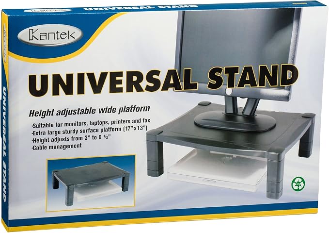 Kantek Single-Level Monitor Stand, 17" X 13.25" X 3" To 6.5", Black, Supports 50 Lbs - Image 9