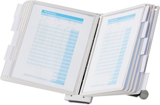 Durable Desktop Reference System with 10 Double-Sided Panels - Letter-Size 8.5" x 11" Inches - Gray SHERPA Design - Desk Reference Organizer - Image 2