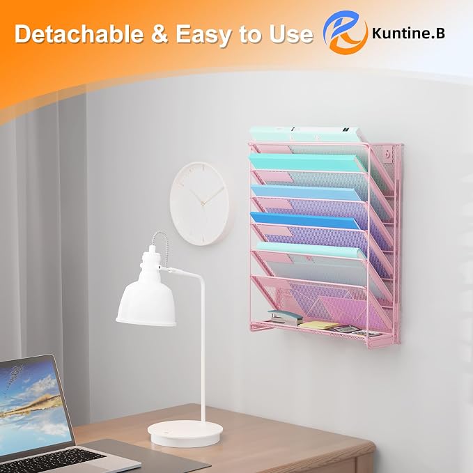 Kuntine.B Wall File Organizer Office Hanging Magazine Holder Wall File Organizer for Office Home - Image 6