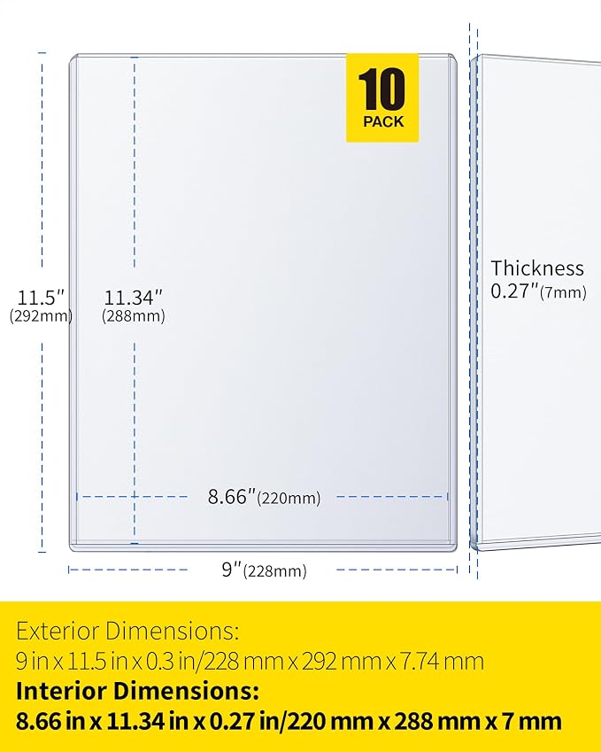 9x11.5 Magazine Toploaders 10 Pack, 7mm Capacity Magazine Holders | 15 Mil Rigid PVC Magazine Protector Sleeves, Clear Acid-Free for Collectors, Photos, Posters, Vintage Issues, Comic&Documents - Image 6