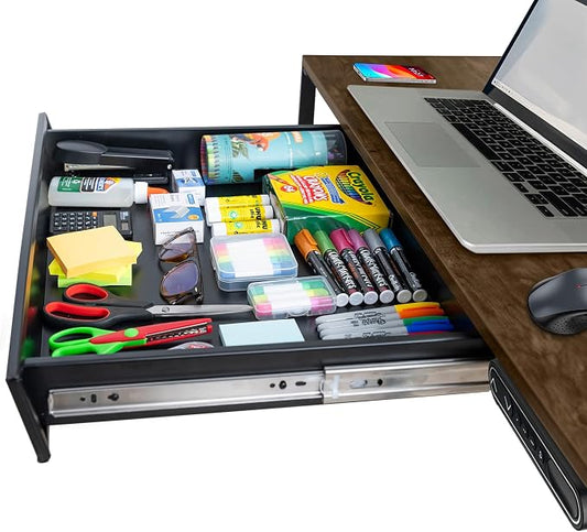 Large 23.6 Inch Under Desk Drawer Slide Out, Pencil Drawer, Undermount Desk Drawer, Under Counter Drawers, Attachable Desk Drawer, Drawer For Under Desk, Undermount Drawer, Under Desk Pull Out Drawer by Difinati
