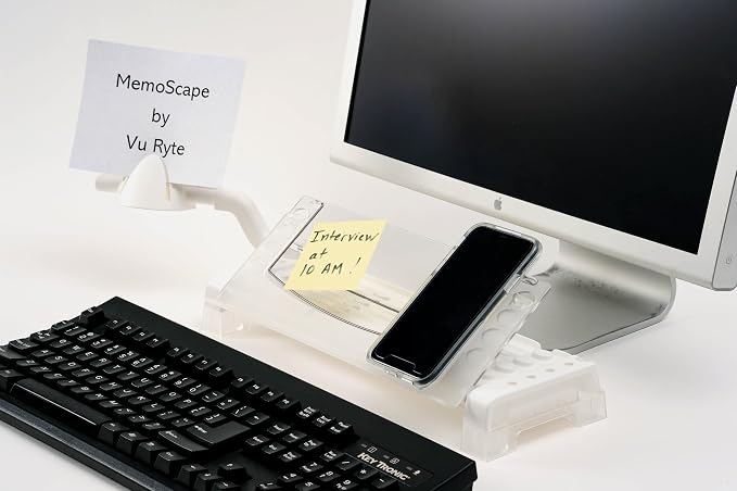 MemoScape Adjustable in-Line Document Holder for Typing | Reduces Neck Strain, Improves Focus, Boosts Desk Organization, and Workflow | Paper Holder Stand for Desk and Home Office - White (VUR 2080) - Image 4