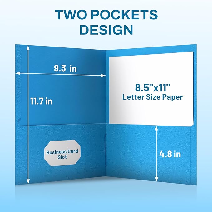SUNEE Folders with Pockets(125 Pack, Assorted Colors), 2 Pocket Folders Fit Letter Size Paper, Paper File Folder for School Office Home Bussiness - Image 4