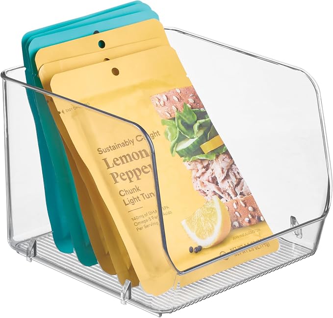iDesign Stackable Open-Front Storage Bin, Clear | Kitchen and Pantry Organization by iDesign