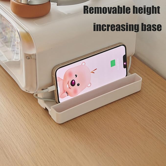 WMM Monitor Stand Riser, Computer Monitor Stand with Drawer and Display Minifigures, Computer Desktop Stand with Lights, Removable Elevated Structure, Compatible with Computers, Desktops, and Laptops - Image 6