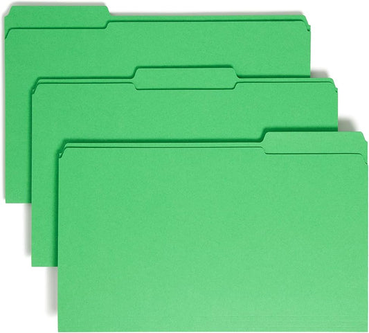 Smead File Folder, Reinforced 1/3-Cut Tab, Legal Size, Green, 100 per Box (17134) by SMEAD