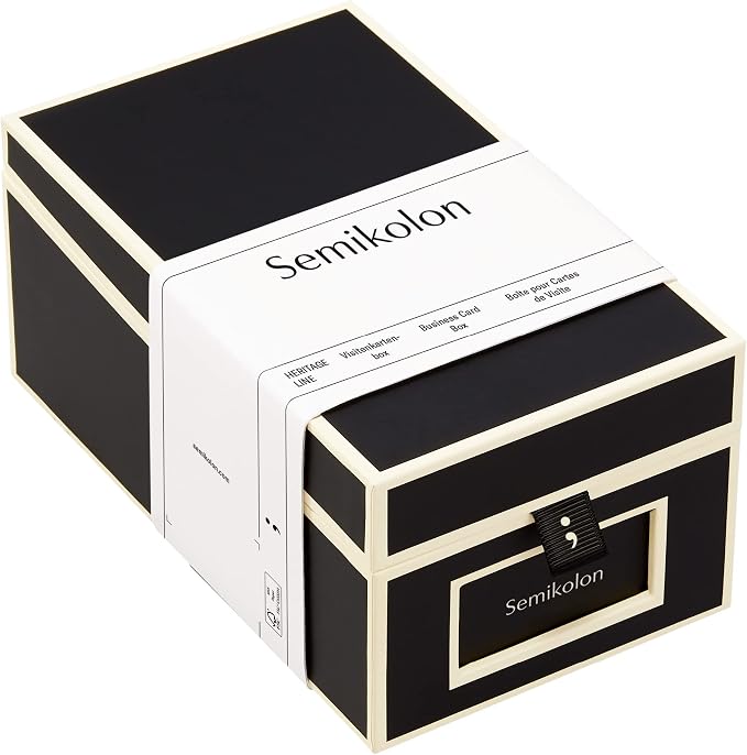 Semikolon - Business Card Box with Alphabetical Tabs, Black by Semikolon