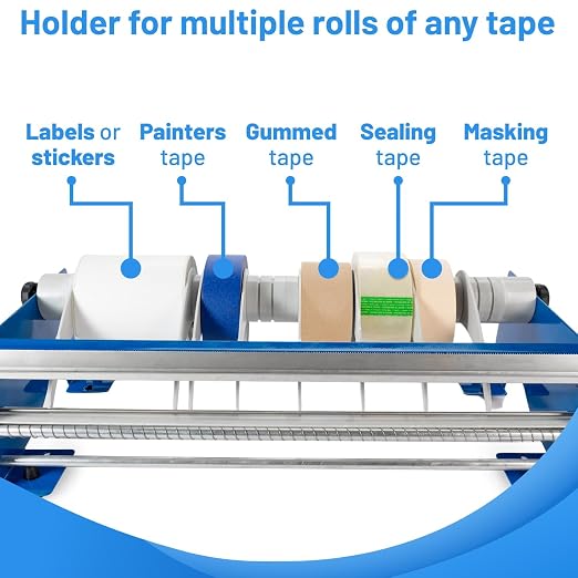 IDL Packaging 18" Manual Label and Tape Dispenser, 2" and Up Core Size, Adjustable Roll Width - Tabletop & Wall-Mounted Multi Roll Holder - Industrial Grade Steel Construction - Image 7