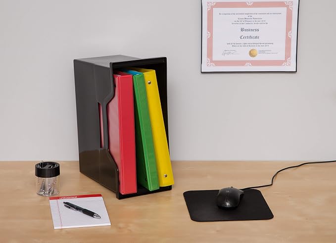IRIS USA 6-Pack Medium Desktop File Box with Open Lid, Black | Organize paperwork, mail, magazines, and office supplies with portable storage for desks, classrooms, and home workspaces - Image 6