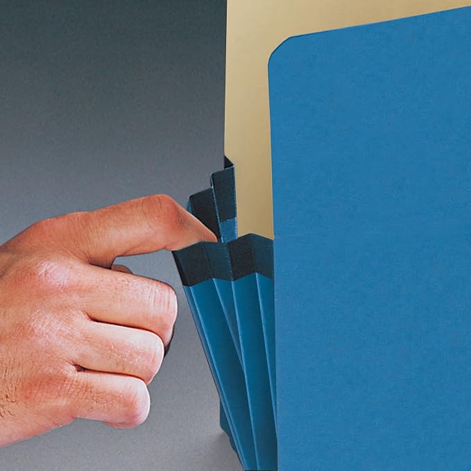 Smead File Pocket, Straight-Cut Tab, 3-1/2" Expansion, Legal Size, Blue, 25 per Box (74225) - Image 3