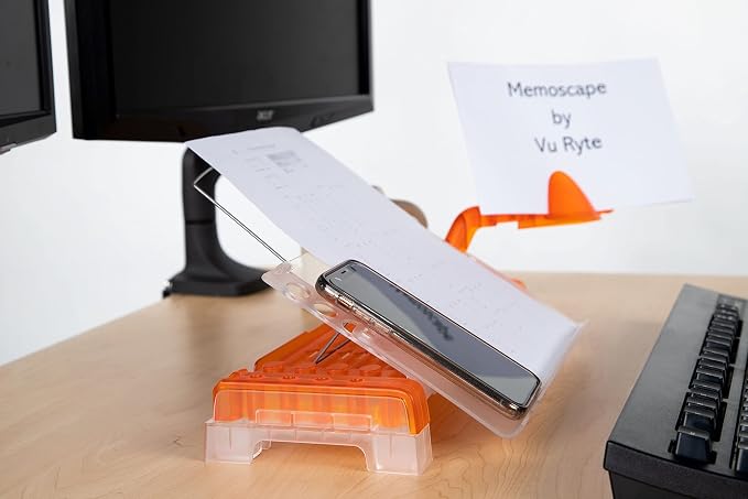 MemoScape Adjustable in-Line Document Holder for Typing | Reduces Neck Strain, Improves Focus, Boosts Desk Organization, and Workflow | Paper Holder Stand for Desk and Home Office - Orange (VUR 4060) - Image 5