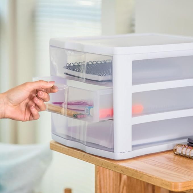 4 Sterilite ClearView Portable 3 Storage Drawer Organizer Cabinets (Open Box) - Image 7