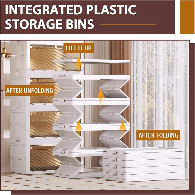QudraKast 5-Tier Stackable Plastic Storage Bins - 23QT Stackable Storage Bins - Closet Organization and Storage, Suitable for Bedroom, Organization and Storage Boxes for Study, Toy Room, Office - Image 3
