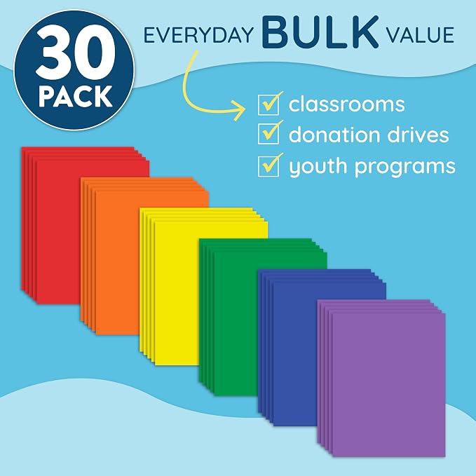 Blue Summit Supplies 30 Plastic 2 Pocket Folders with Prongs, Assorted | Durable 0.35mm poly, 2 pockets, for school, office, and report organization - Image 2